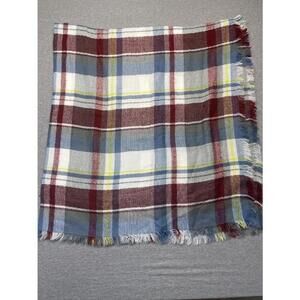 Women's Unknown Plaid Blanket Scarf One Size Blue/Red